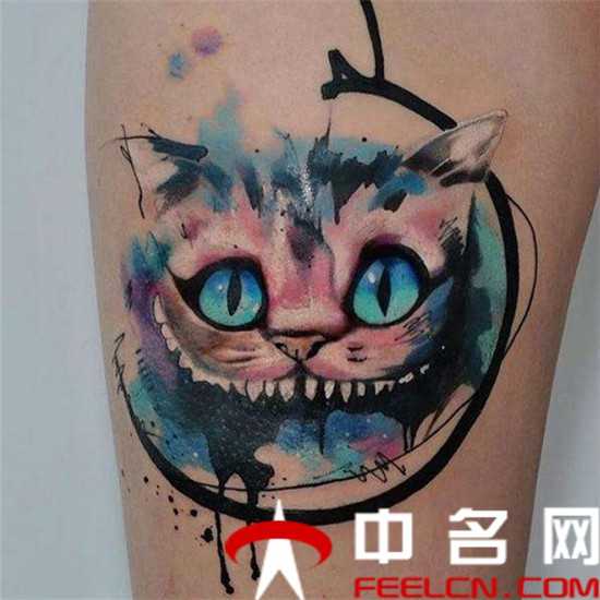 柴郡猫纹身图案,柴郡猫纹身图片